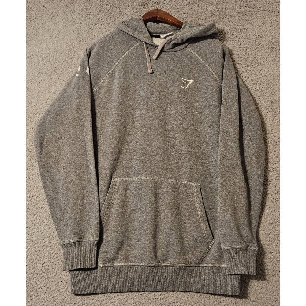 Gymshark Mens Gray Pullover Hoodie Sweatshirt Size Size Small (Stain)